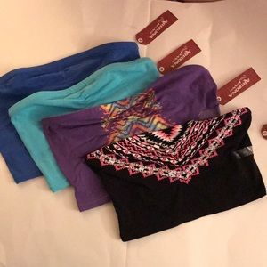 4 Arizona Jeans Co Tube Crop Tops XS Small Medium